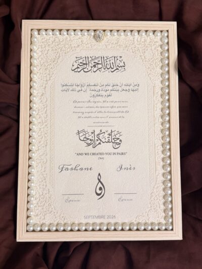 Certificat de mariage