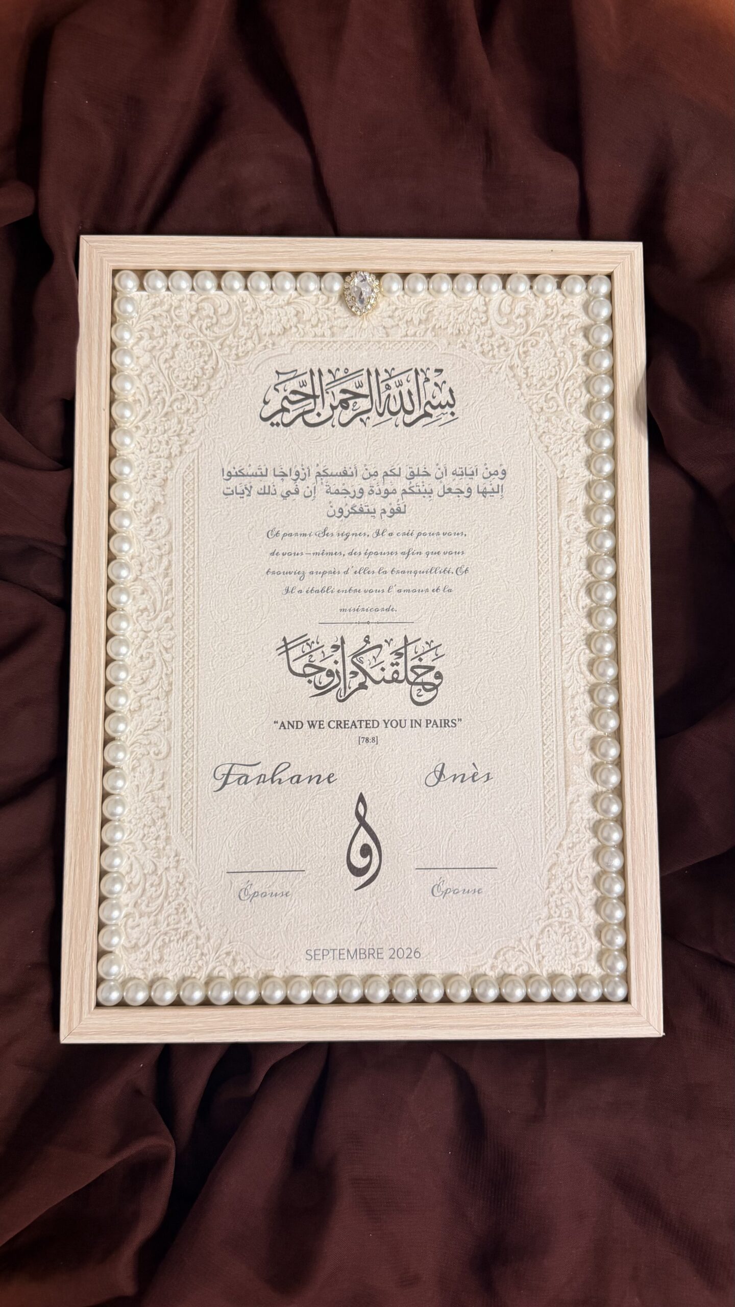 Certificat de mariage